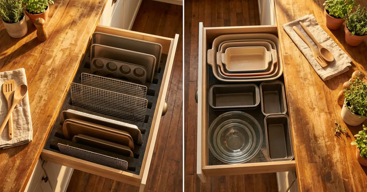 Bakeware Organization: Vertical vs Horizontal - guide