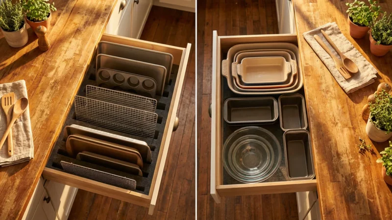 Bakeware Organization: Vertical vs Horizontal - guide