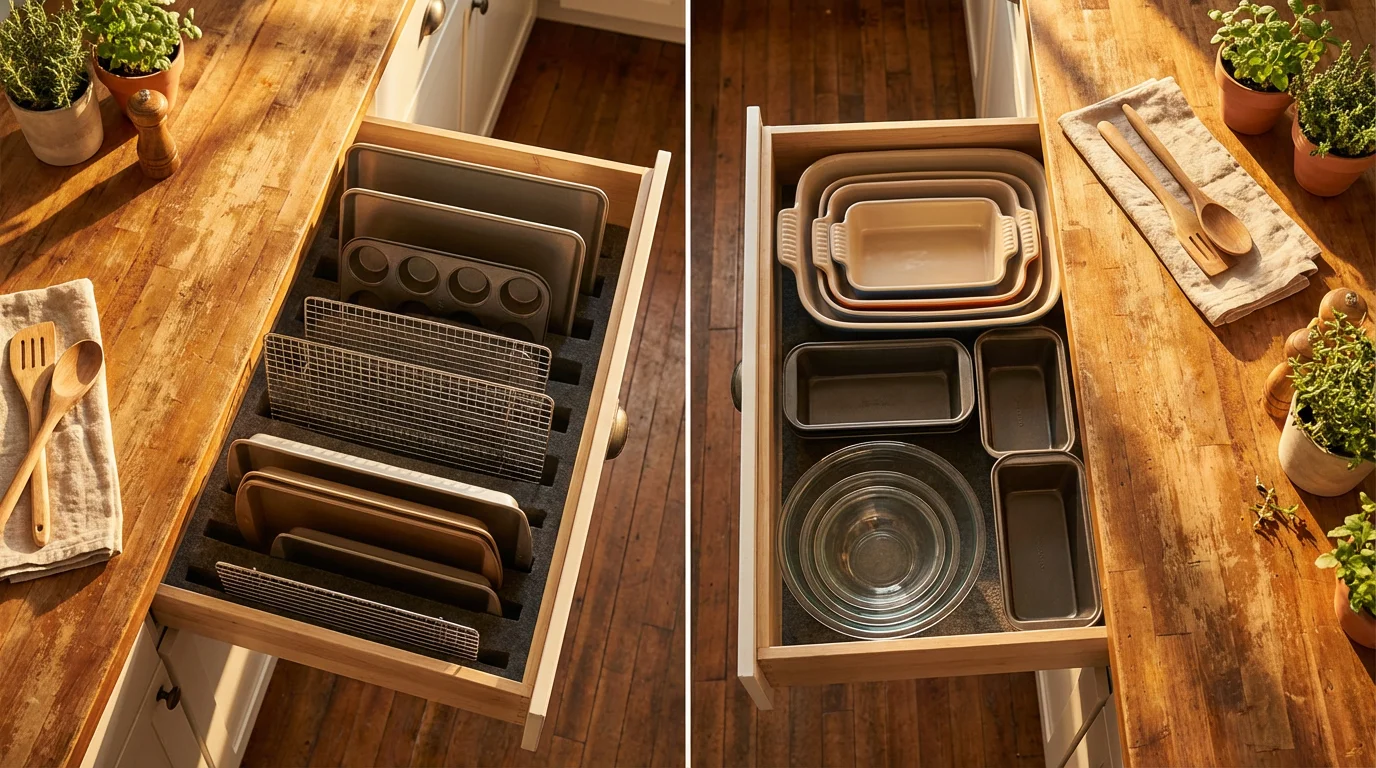 Bakeware Organization: Vertical vs Horizontal - guide