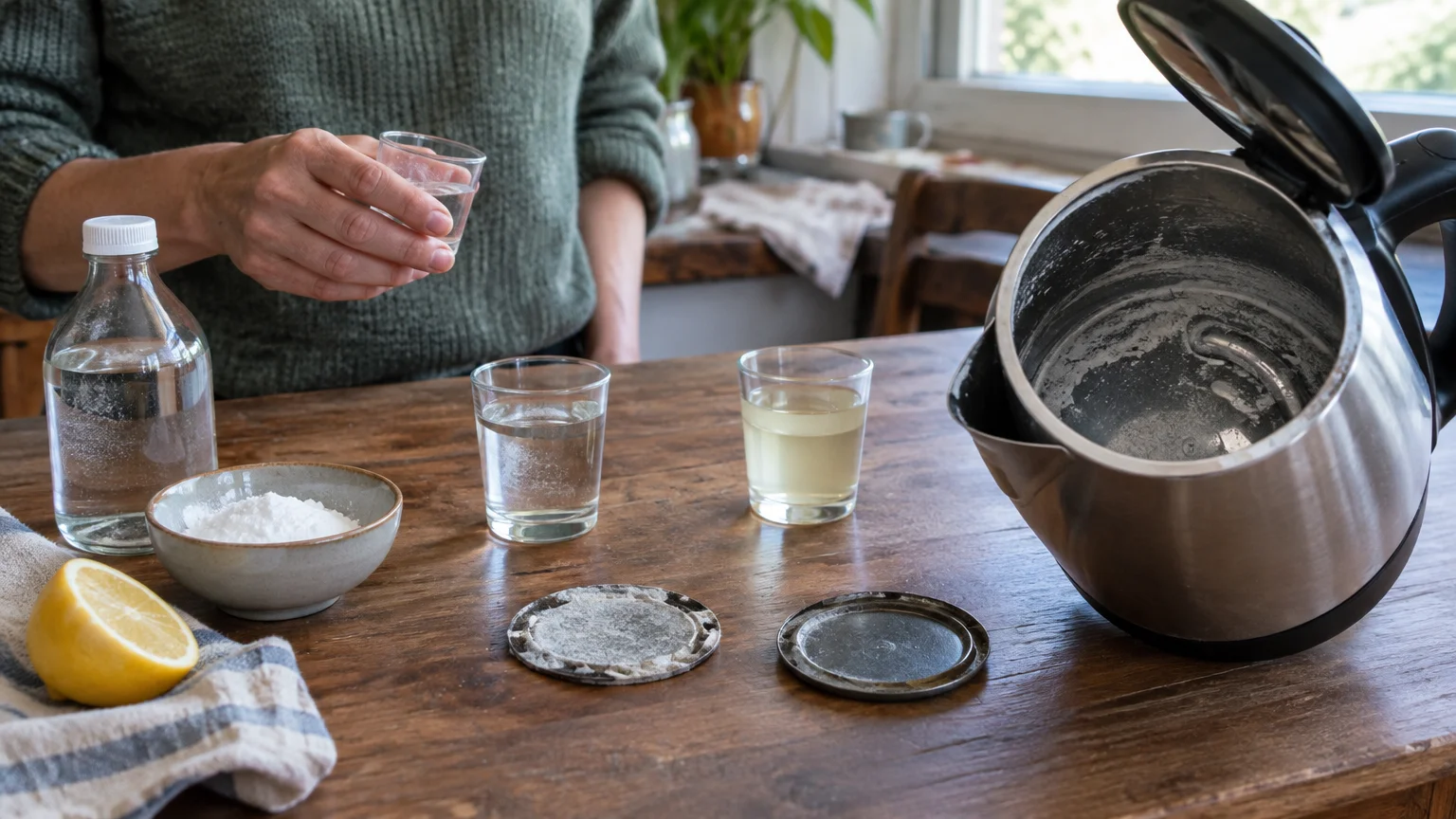 Editorial photograph illustrating: Chemical Breakdown: Acetic Acid vs. Citric Acid