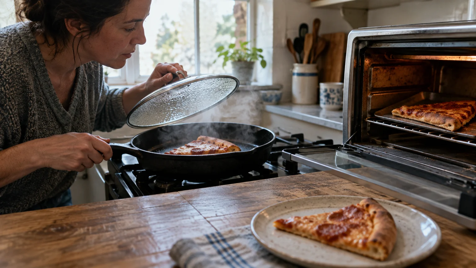 Editorial photograph illustrating: The Science of Stale Pizza Crust and Retrogradation